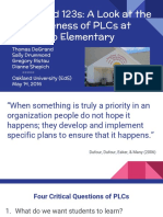 Abcs and 123s - A Look at The Effectiveness of Plcs at Gretchko Elementary Final