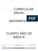 Plan Curricular Anual 2016 - Matemática 4to Va Segundo