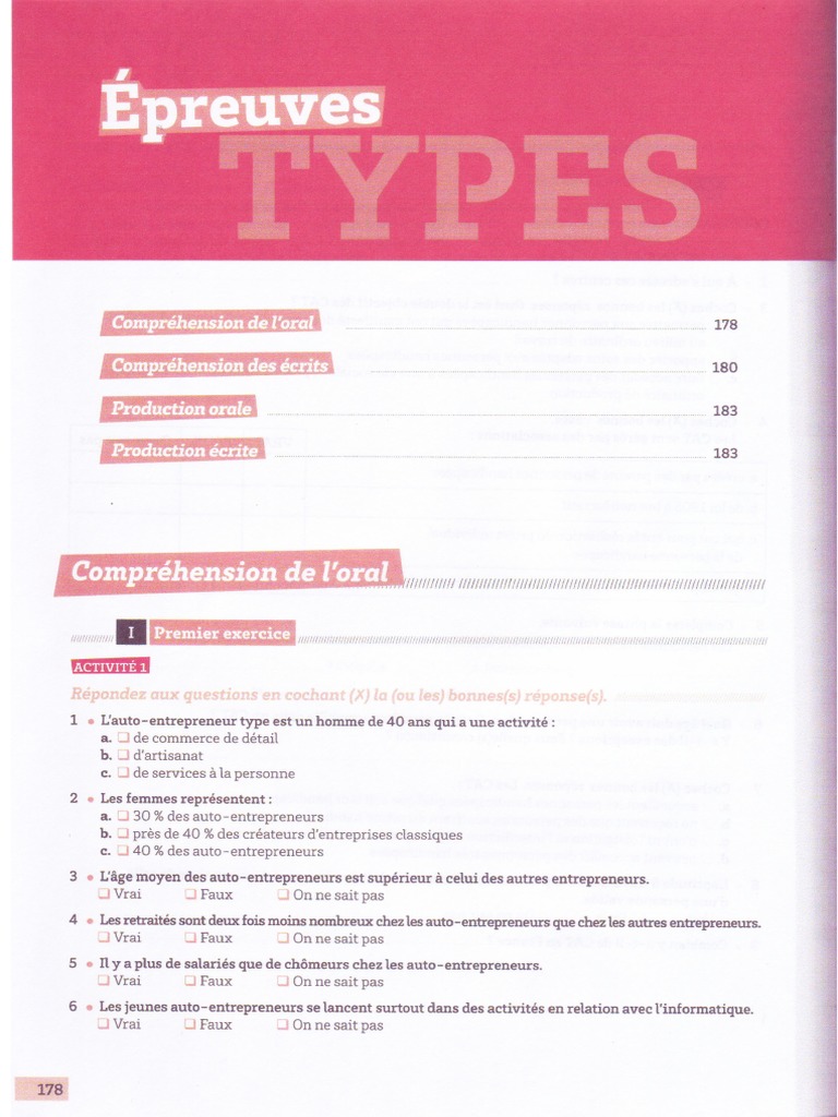 Épreuves Types (Examen Blanc) Delf b2