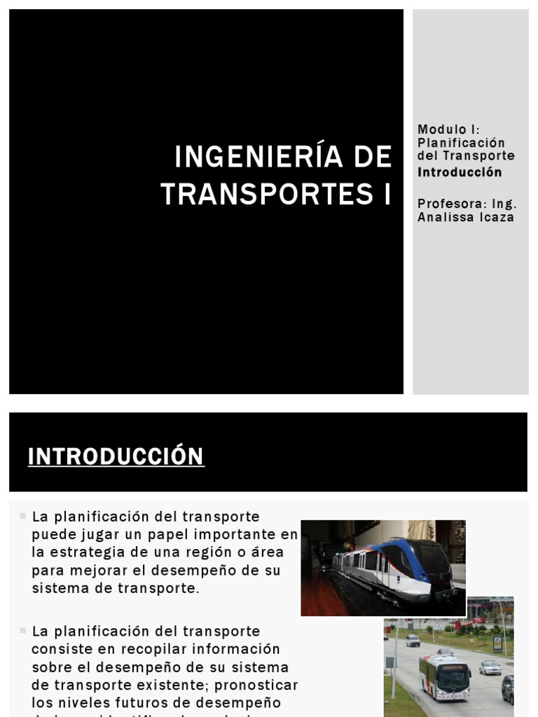 Planificación del Transporte: Proceso y Elementos | PDF | Transporte ...
