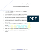 Kaantasan NG Pang Uri 6 Worksheets