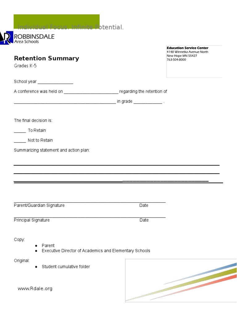 Retentionsummarygradesk 5 | PDF