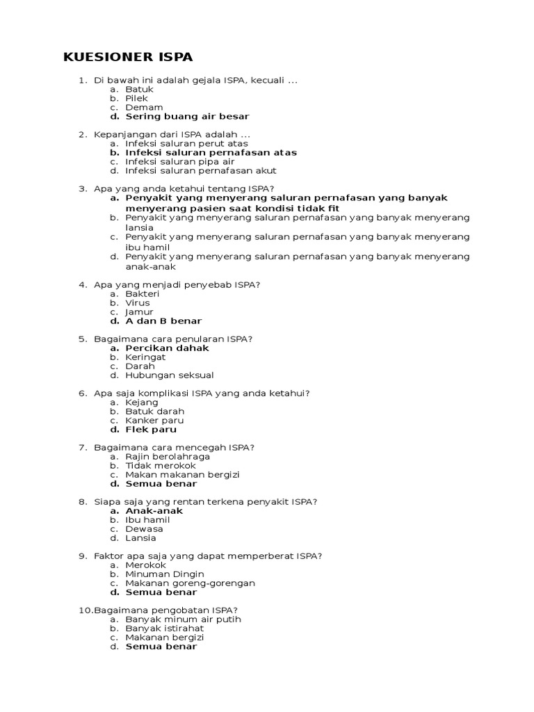 Pertanyaan Ispa