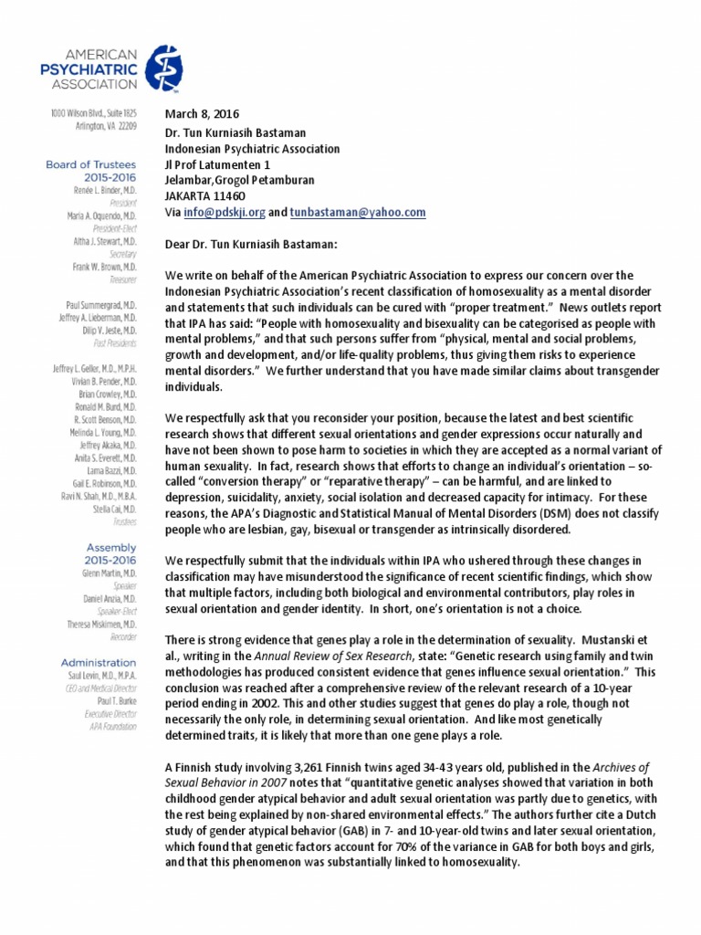 APA Denounces IPA LGBT Classification (1) | Sexual Orientation