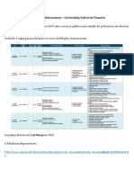 Perfil de Vagas - Concurso Relações Internacionais UFT