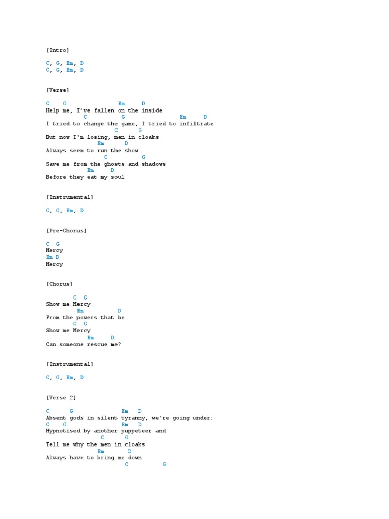 Show Me Mercy: Song Lyrics Analysis | PDF