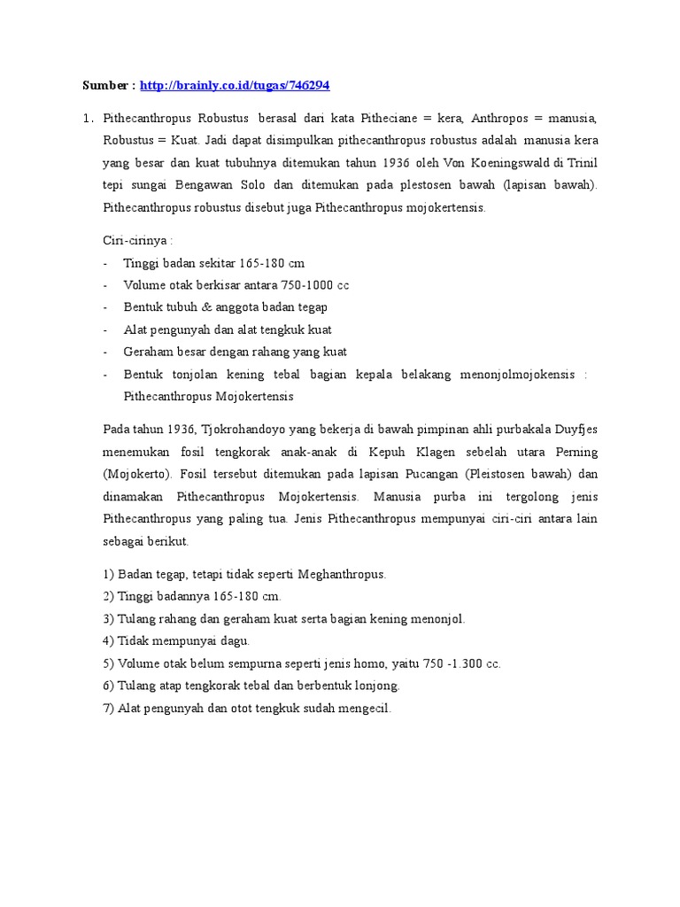 Ciri Ciri Manusia Purba 2