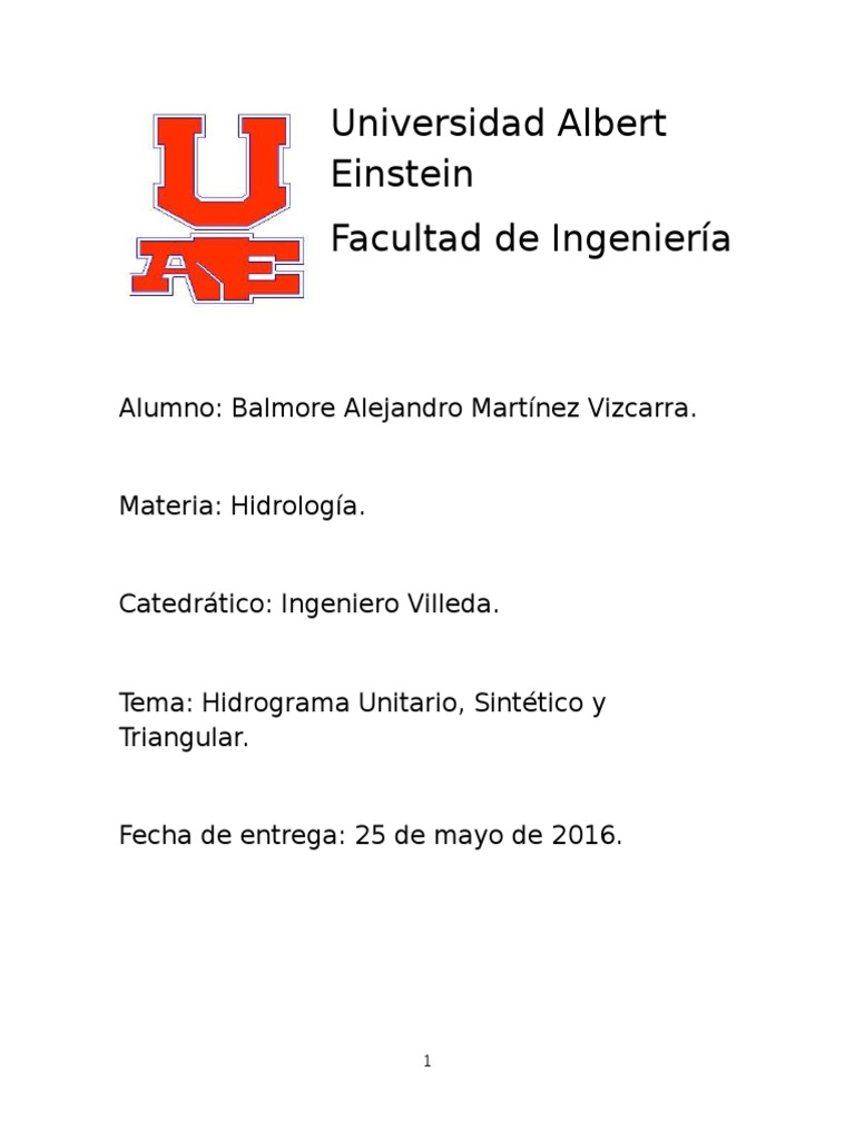 Hidrograma Unitario PDF Hidrología Precipitación