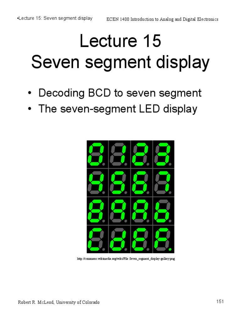 Seven-Segment Display and Decoding BCD | PDF | Teaching Methods & Materials