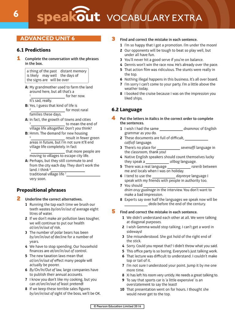 Speakout Vocabulary Extra Advanced Unit 06 | PDF | Linguistics | Languages