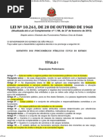 Lei Nº 10.261_68 Estatuto Dos Funcionários Públicos Civis Do Estado de São Paulo (Atualizado)
