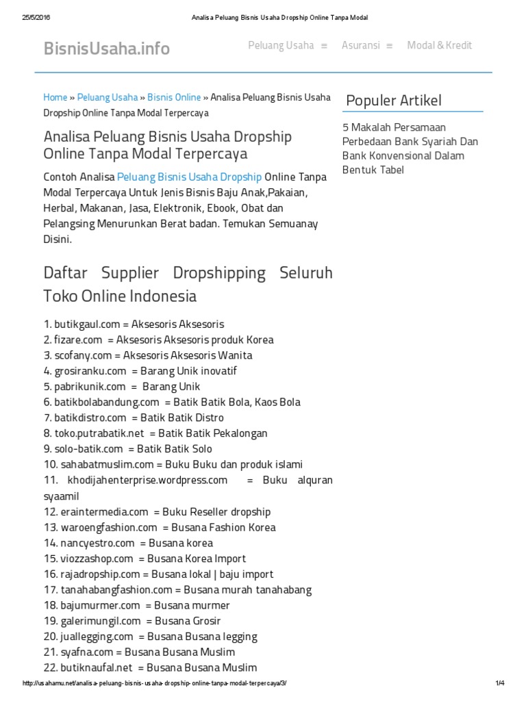 Analisa Peluang Bisnis