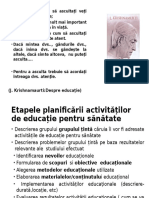 Etapele Planificării Activității de Educație Pentru Sănătate