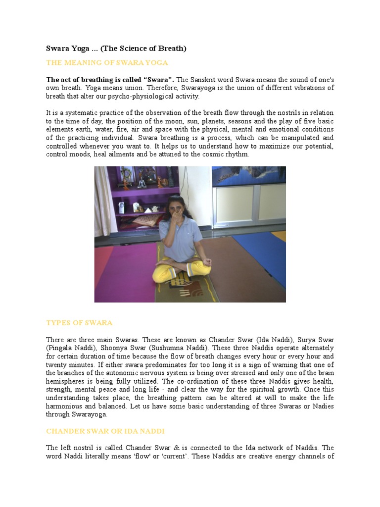 Swara Yoga ... (The Science of Breath) | PDF | Prana | Breathing