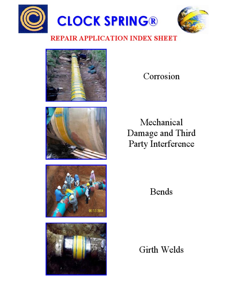 Clock Spring Application Pipe (Fluid Conveyance) Corrosion
