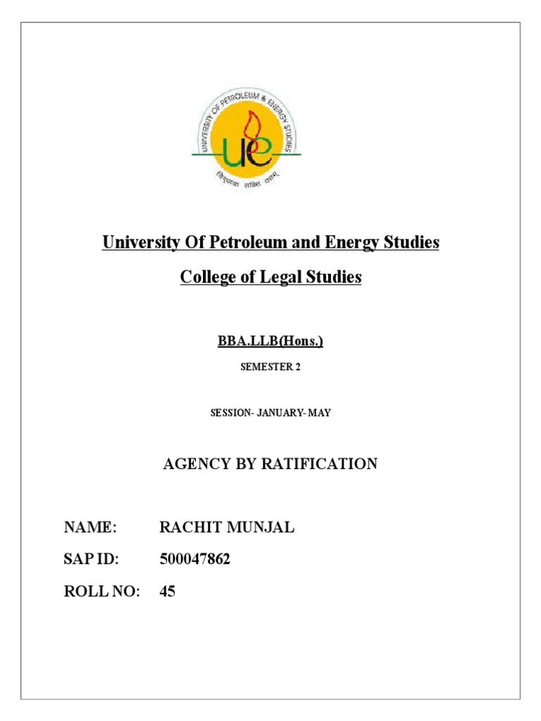 Agency by Ratification PDF Law Of Agency Estoppel