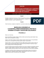 Zakon o Potvrdjivanju Bazelske Konvencije o Prekogranicnom Kretanju Opasnog Otpada