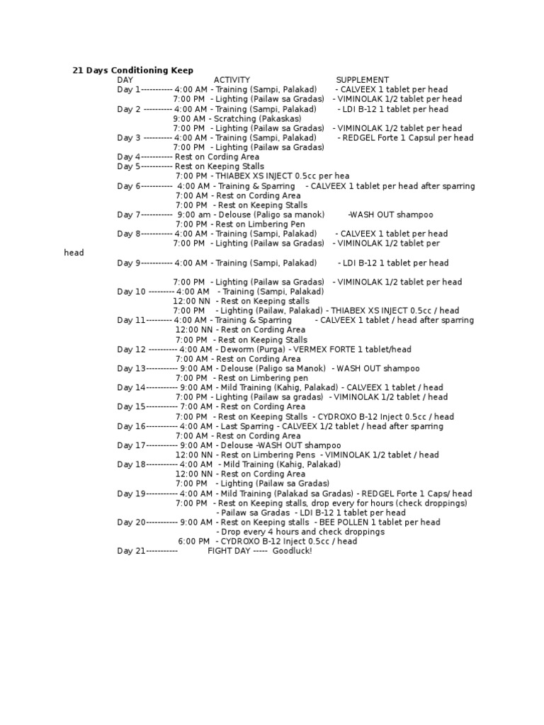 21 Days Conditioning Keep