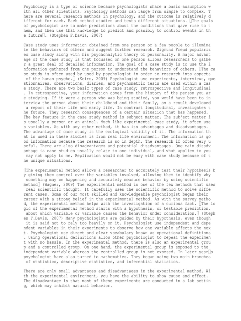 Disadvantages of case study in psychology picture