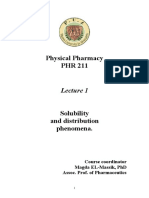 Physical Pharmacy - Lecture 1
