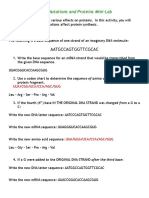 Gene Mutations and Proteins Mini-Lab: Aatgccagtggttcgcac