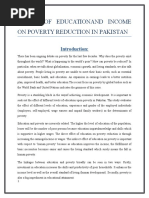 Impact of Education and Income on Poverty Reduction in Pakistan
