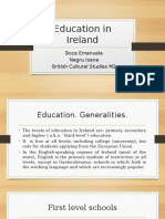 Education in Ireland: Boca Emanuela Negru Ioana British Cultural Studies M2
