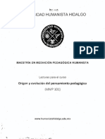 3MMPH - Origen y Evolucion Del Pensamiento Pedagógico - Primer Semestre