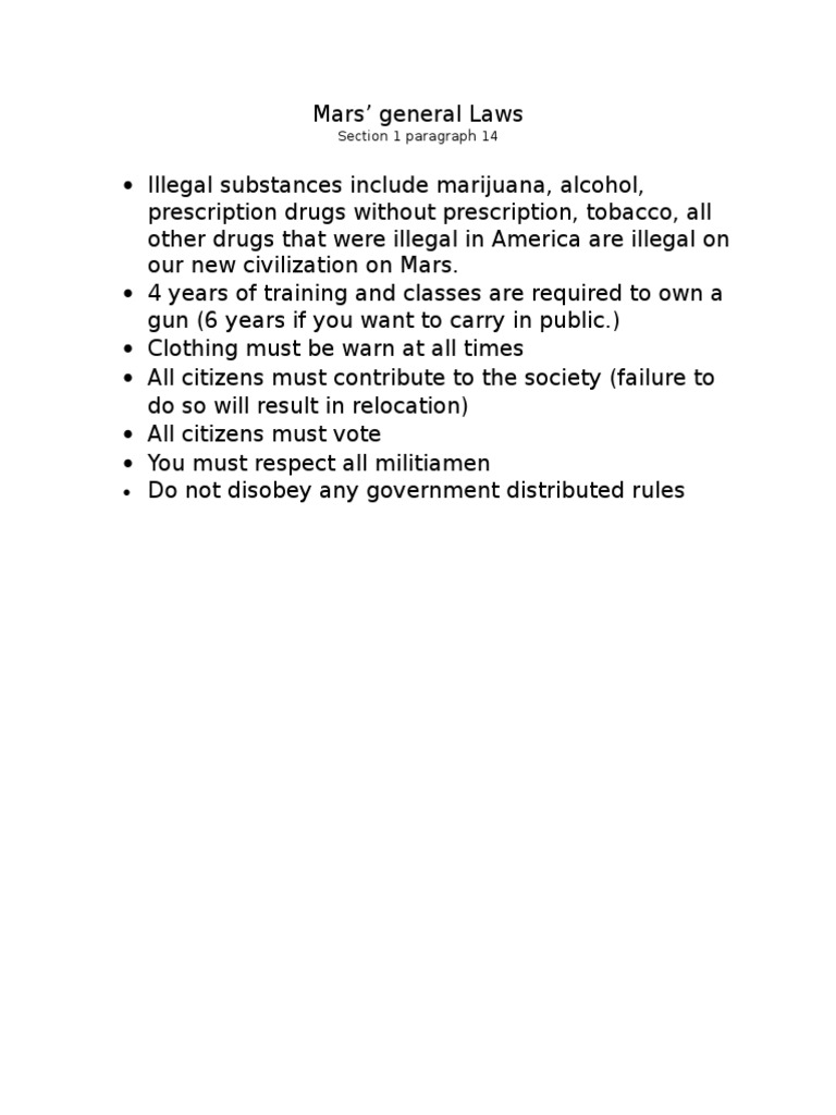 Mars Laws | PDF