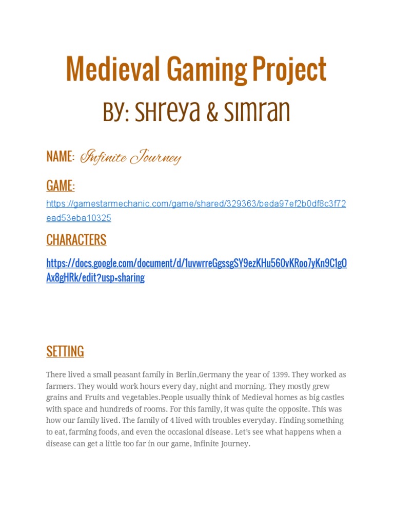 Medievalgamingproject | PDF