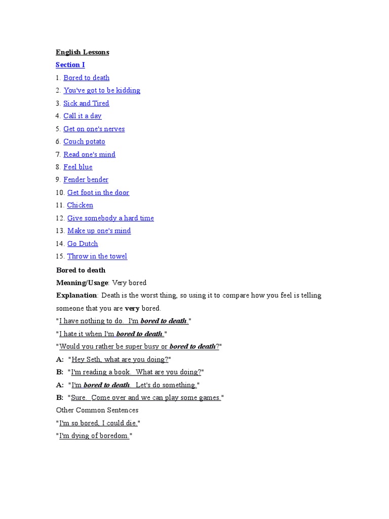 Idioms | PDF