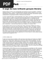 Diário Do Pará - O Auge Da Mais Brilhante Geração Literária