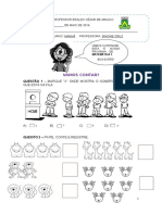 Matemática Prova para o 1º Ano