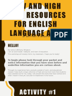 low and high tech resources for english  language