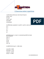 Lista de Exercícios sobre Logaritmos