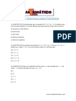 Lista de Exercício Sobre Polinômios