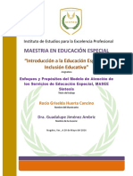 Enfoques y Propósitos Del Modelo de Atención de Los Servicios de Educación Especial, MASEE Síntesis