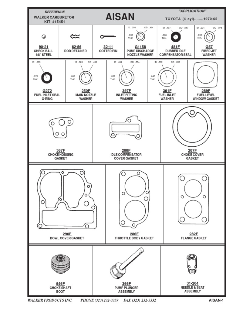 Aisan Carburetor Parts Carburetor Throttle