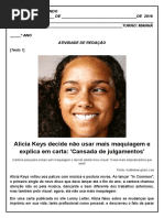 Redação - dissertação ditadura da beleza