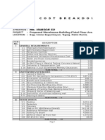 Cost Breakdown for Proposed Warehouse Building