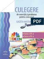 Carti Culegere Gazeta Matematica Junior Clasele 3 4 Ed DPH PDF