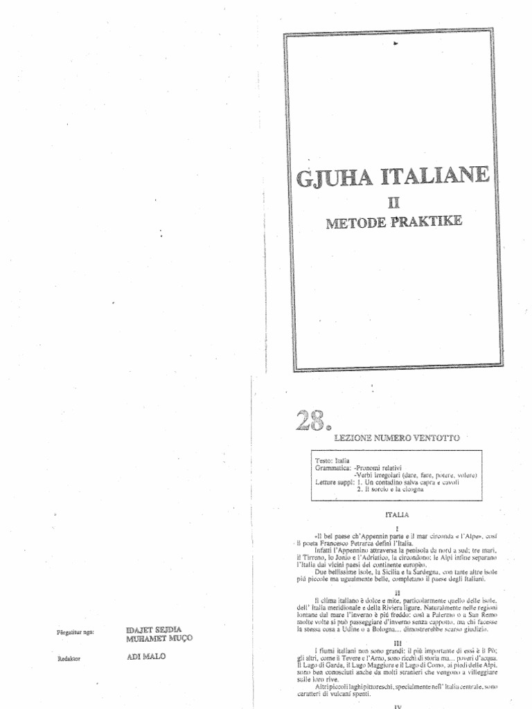 Gjuha Italiane Ii