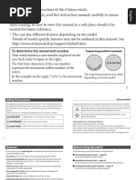 Citizen Eco Drive Watch E650 Manual Transmission