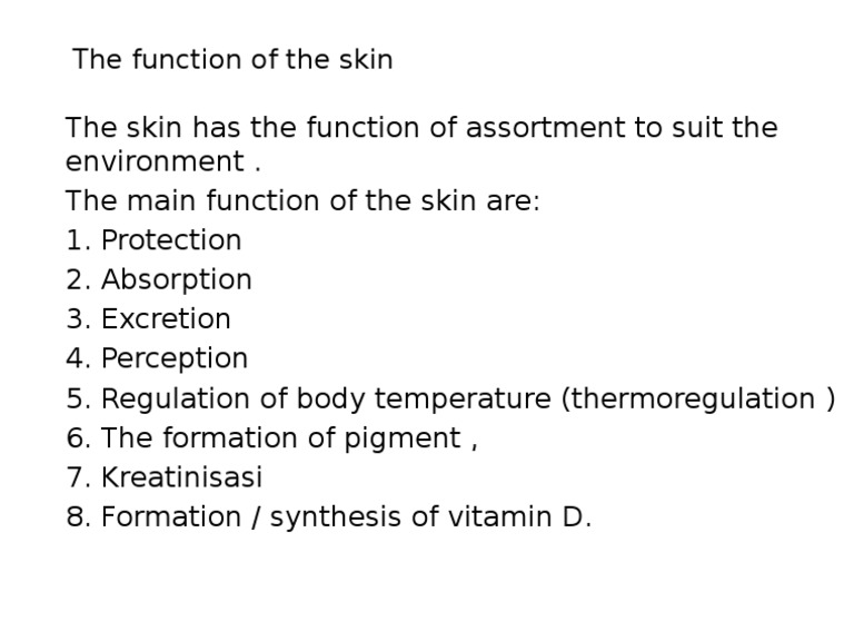 The Function of the Skin
