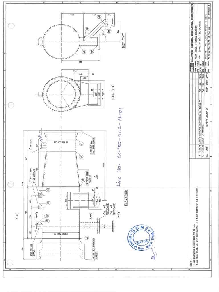 Pig Launcher & Receiver Drawing