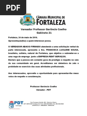 Ofício  APRESENTAÇÃO