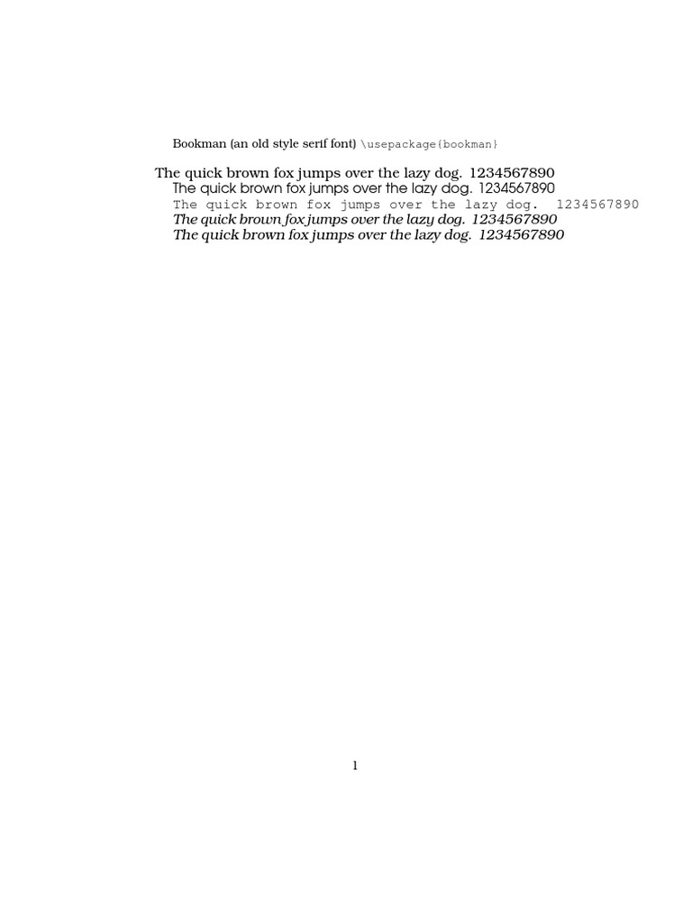 Bookman (An Old Style Serif Font) /usepackage (Bookman) | PDF