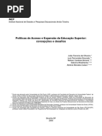 Políticas de Acesso Da Educação Superior - Concepções e Desafios