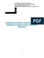 Analiza Evoluţiei Indicatorilor Din Bilanţul Contabil Pentru Bank of America