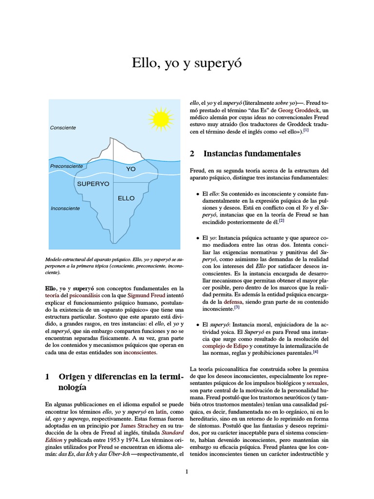 Ello, Yo y Superyó PDF | PDF | Carné de identidad | Psicología del ego